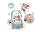 Little Smoby 3-in-1 loopstoel en activiteitenbord, met een spelende baby.