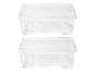 Twee transparante plastic opbergdozen met deksels