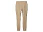 Pantalon beige simple coupe droite avec coutures verticales.