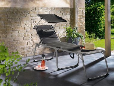 LIVARNO home Chaise longue en aluminium »Houston«, avec pare-soleil