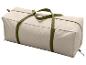 Beige reistas met olijfgroene banden.