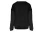 Sweat-shirt noir en velours à manches longues et col rond.