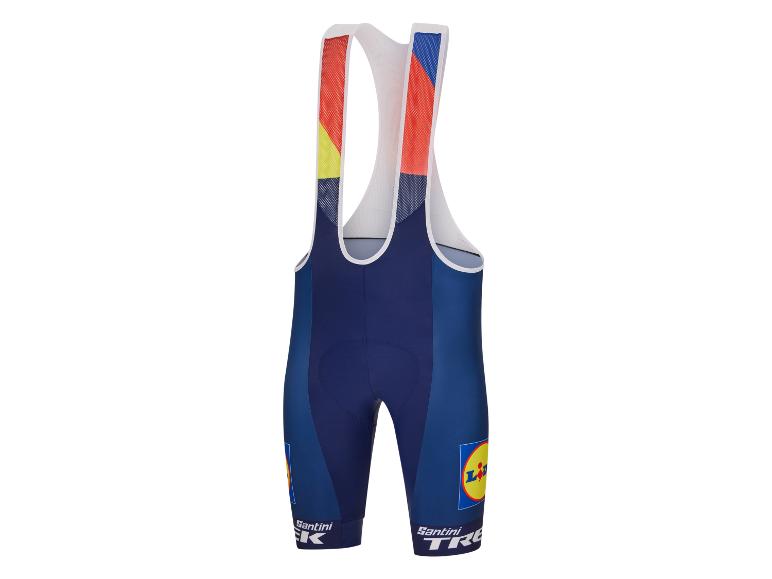 Cuissard Santini Trek Lidl : bleu marine, design coloré.