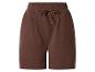 Shorts en polaire marron avec taille élastique et cordon de serrage.