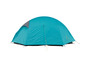 Een blauwe tent voor kamperen.