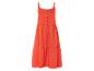 Oranje midi jurk met schouderbandjes, boho stijl.