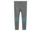 Leggings de sport gris avec des accents bleus.