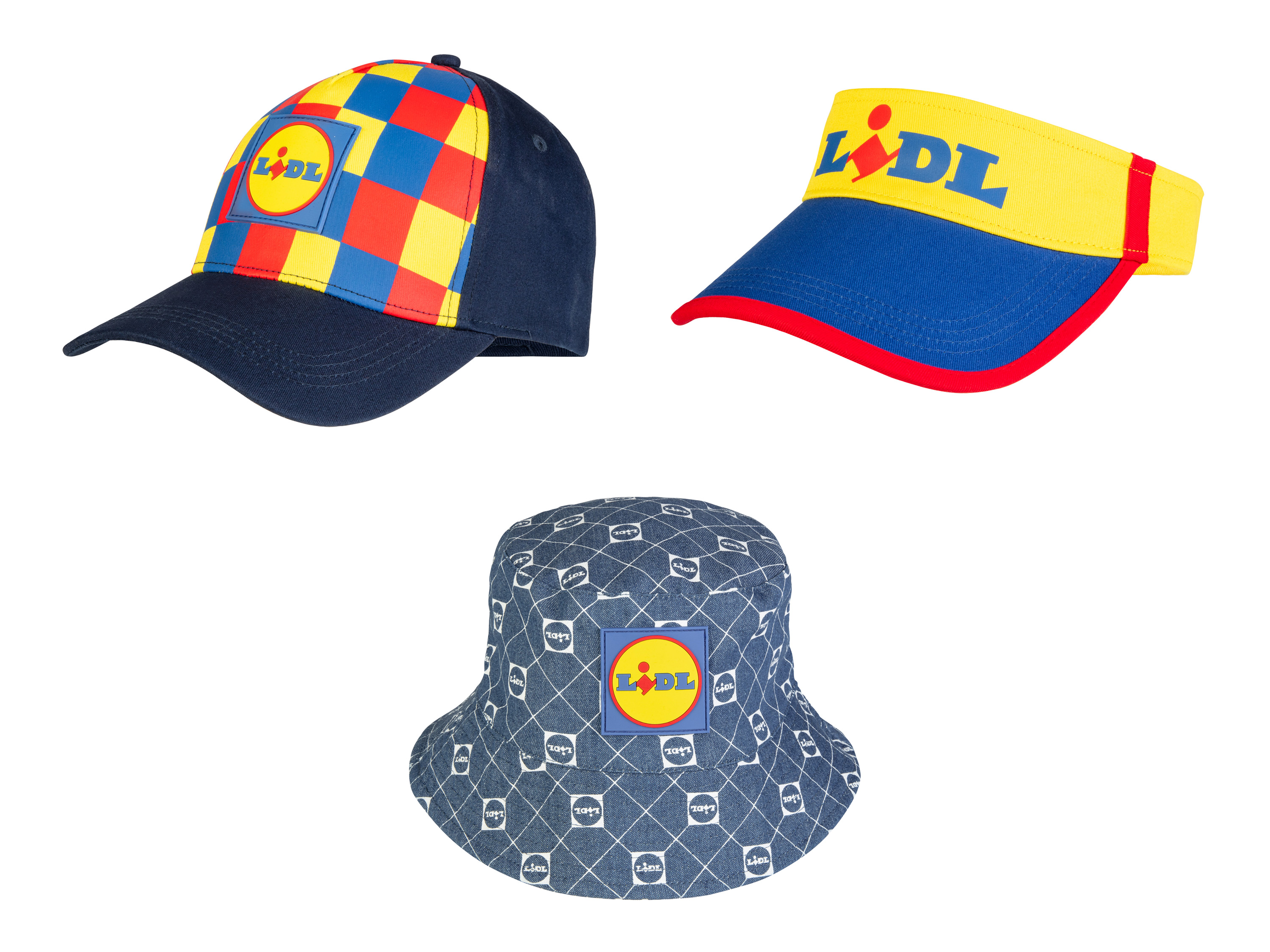 Pet / Bucket hat / Zonneklep met Lidl-print