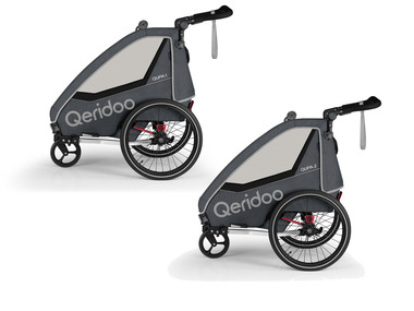 Qeridoo Remorque à vélo Qupa, pour 1 ou 2 enfants