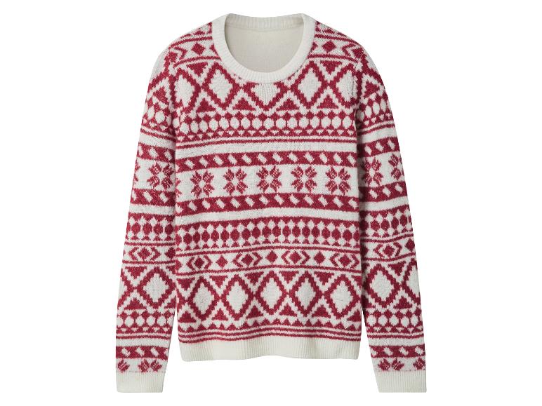 Pull tricoté avec motif Fair Isle rouge et blanc