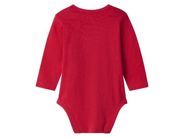 Rode baby romper met lange mouwen en ronde hals