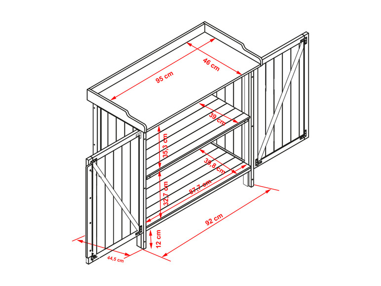 Aller en mode plein écran HABAU Armoire de jardin avec plan de travail - Photo 16