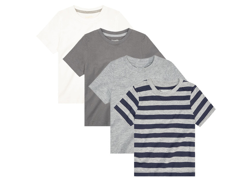 Aller en mode plein écran lupilu® T-shirts pour garçon, 4 pièces, en jersey simple doux - Photo 13