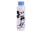Een witte waterfles met een afbeelding van Mickey Mouse.