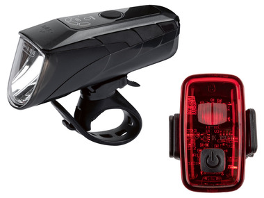 CRIVIT Set ledfietslichten, voor- en achterlicht