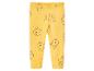 Gele baby legging met cartoon berenkoppen.
