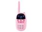 Talkie-walkie rose pour enfants avec écran numérique et boutons.