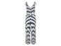 Zwart-wit gestreepte jumpsuit met strikbandjes.