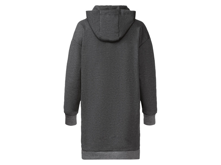 Een grijze hoodie met lange mouwen.