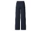 Pantalon femme bleu foncé à jambes larges et taille haute, vue arrière.