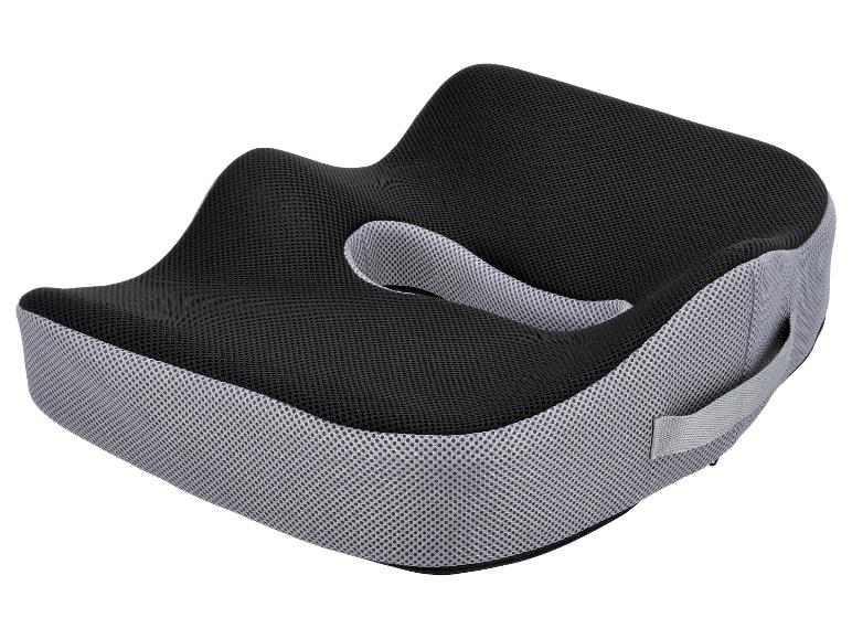 Coussin de siège ergonomique noir et gris en maille respirante