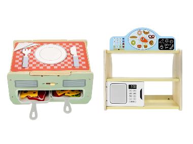 LUPILU® Set de jeu en bois grill de table ou boulangerie