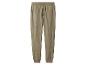 Pantalon de jogging en polaire kaki avec cordon de serrage et poignets côtelés.