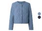 Veste matelassée à col rond de couleur bleue