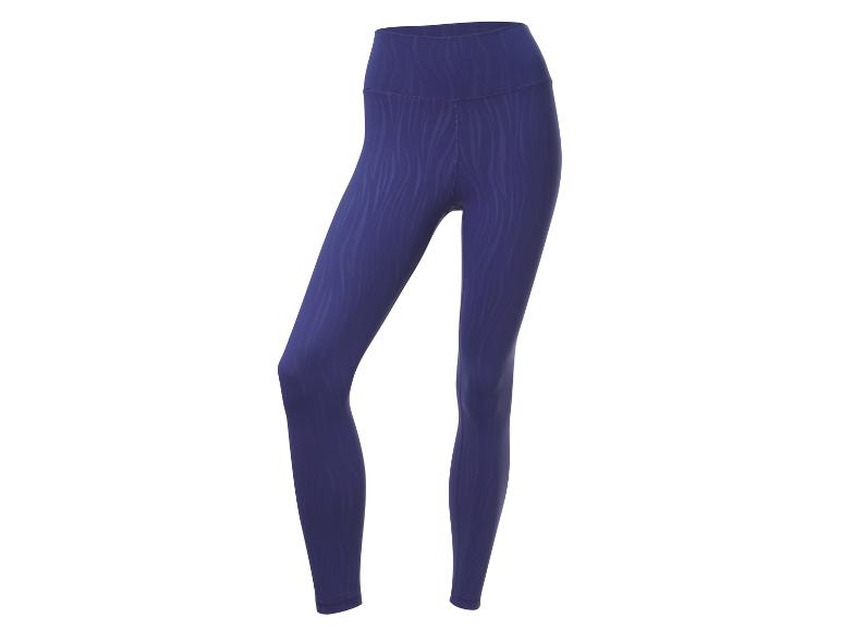Leggings bleu foncé avec un motif rayé subtil.