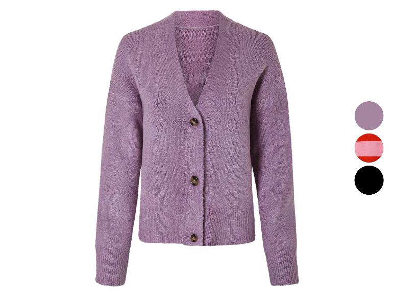 Lila gebreid vest met knopen