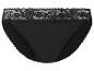 Culotte noire avec détails en dentelle florale à la taille.
