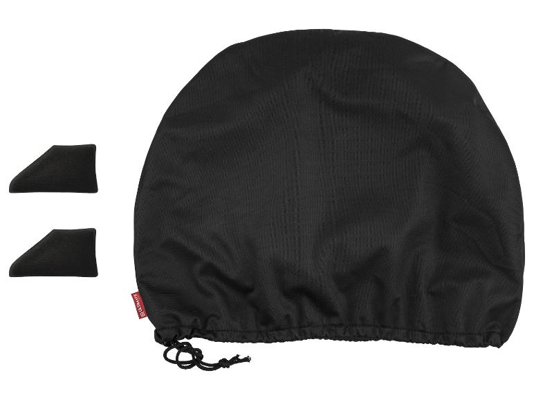 Housse de protection noire avec cordon de serrage et deux coussinets triangulaires