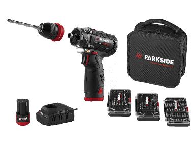 PARKSIDE PERFORMANCE® Perceuse-visseuse sans fil, 12 V PBSPA12 avec 2 batteries et chargeur