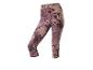 Legging capri femme à motif abstrait dans des tons de violet et de marron.