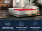 Matelas avec un surmatelas supplémentaire qui augmente la hauteur et offre une répartition optimale de la pression.