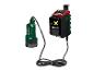 Een Parkside onderwaterpomp met accu en oplader.