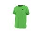 T-shirt de sport vert lime à manches courtes avec logo sur la poitrine.