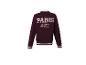 Bordeauxrode sweater met 'PARIS FRANCE LIVING MY BEST LIFE' en coördinaten.