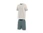 T-shirt beige à manches courtes avec poche et short vert