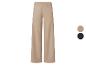 Dames wijde broek in beige en donkerblauw