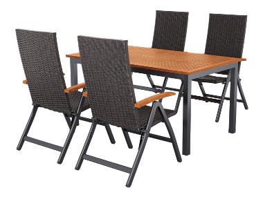 LIVARNO home Ensemble de jardin »Valencia«: Table avec 4 fauteuils pliants