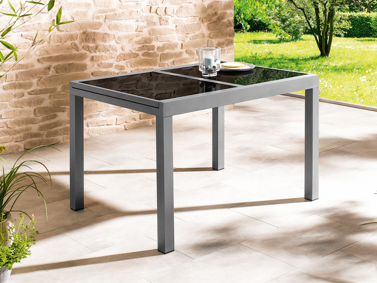 Ga naar volledige schermweergave: Aluminium tuinset zilver/grijs met uittrekbare tafel en 4 relaxstoelen Houston LIVARNO home - afbeelding 7