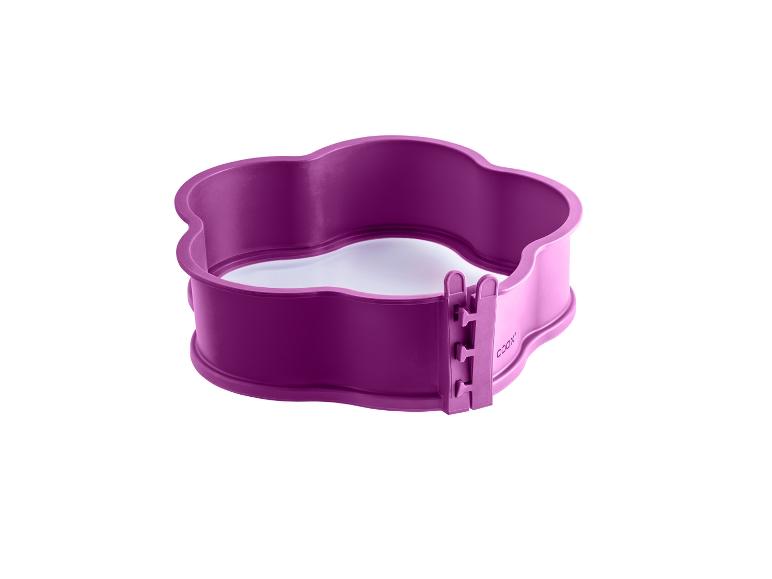 Moule de cuisson en silicone violet en forme de cœur avec fermoir