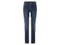 Een paar blauwe skinny jeans.