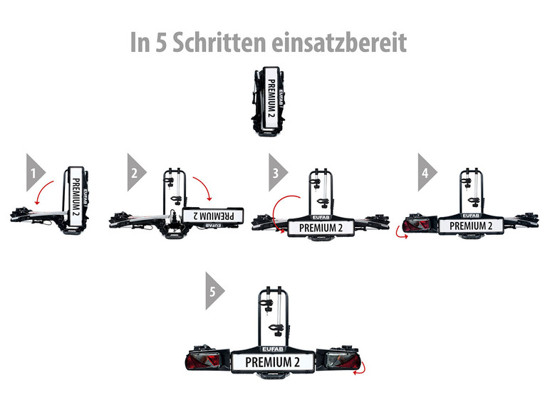 Ga naar volledige schermweergave: EUFAB Fietsendrager »Premium II«, voor 2 fietsen, afsluitbaar - afbeelding 3