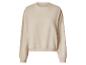 Sweat-shirt beige à manches longues et col rond.