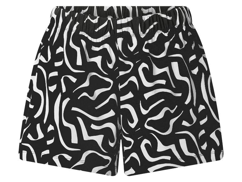Short noir à motif abstrait blanc