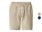 Beige sweatshorts met verstelbaar trekkoord, ook verkrijgbaar in marineblauw.