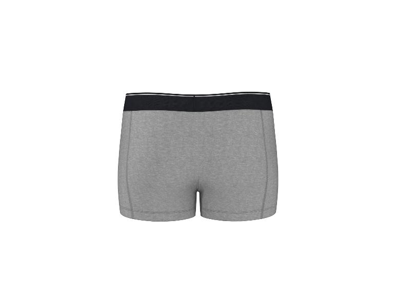 Grijze katoenen herenboxershort met zwarte elastische tailleband