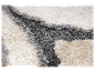 Tapis moelleux beige et gris : texture douce et design moderne.